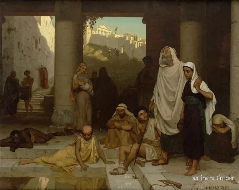 Reproduktion av målningen L'aveugle à la piscine de Siloé - Edmund Blair Leighton - Bild 2