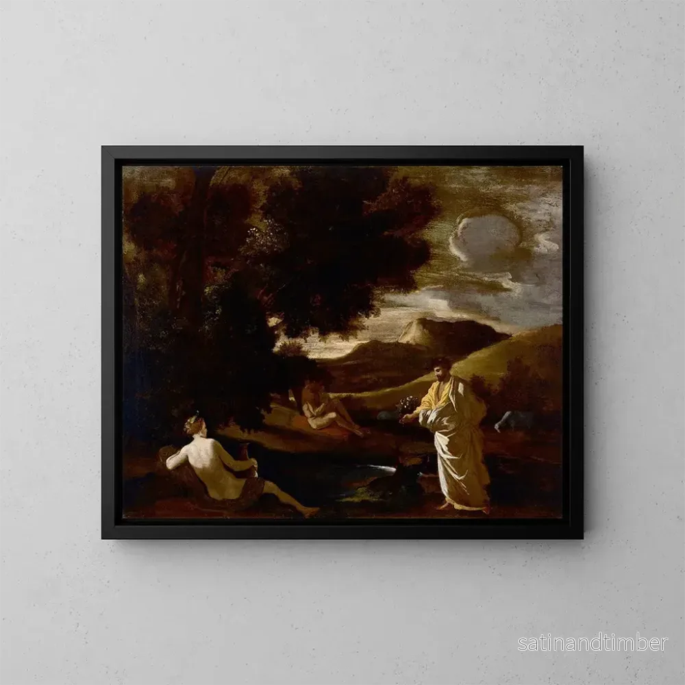 Reproduktion av målningen Le roi Midas transforme une branche de chêne en or - Nicolas Poussin