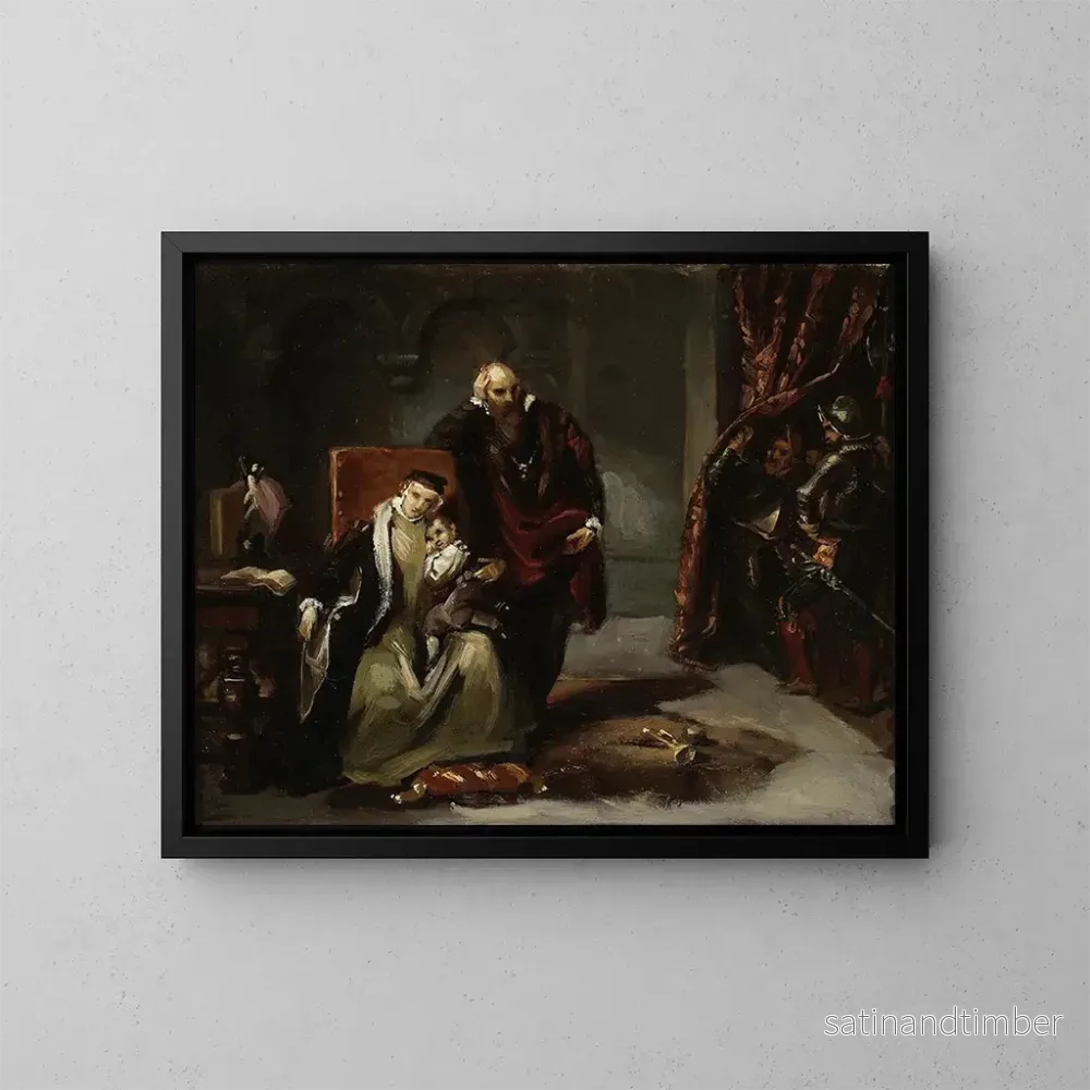 Reproduktion av målningen av Catherine Jagellon med sin son Sigismond fängslad på Gripsholm slott – Józef Simmler
