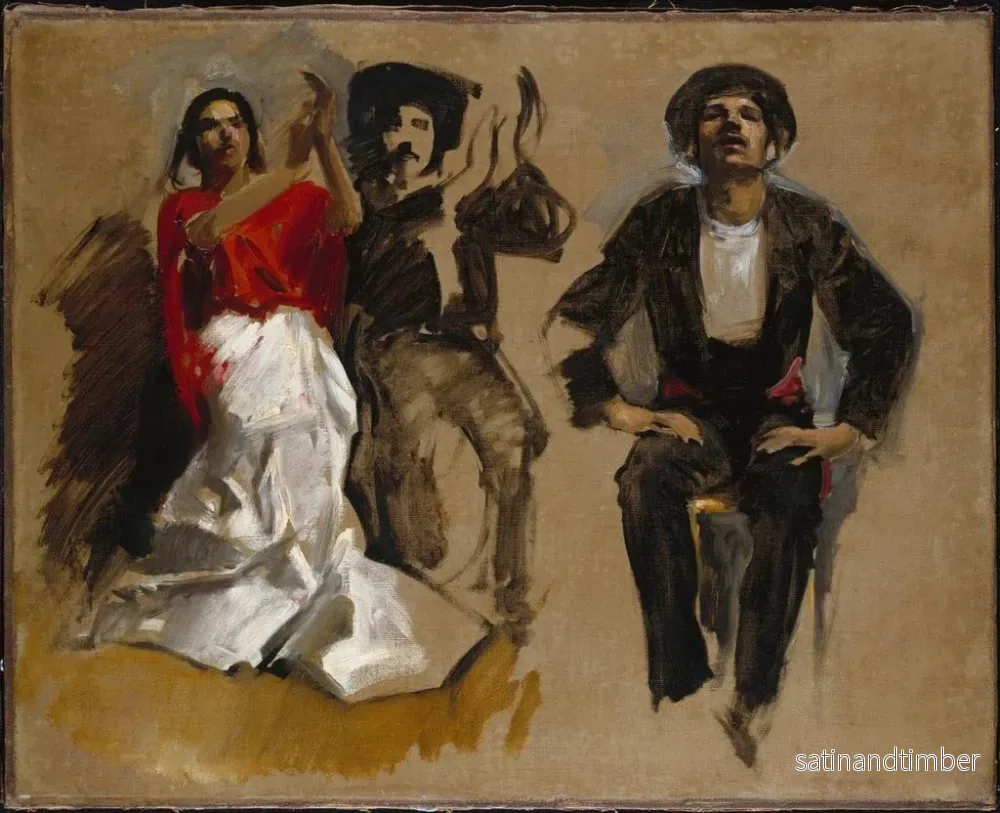 Reproduktion av målningen Studie för sittande figurer för El Jale - John Singer Sargent - Bild 2