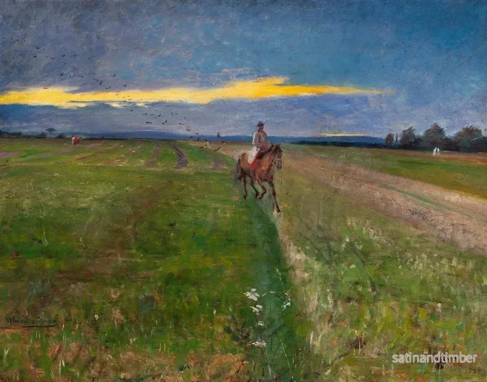 Reproduktion av målningen Landsbygdsmålning till häst - Włodzimierz Tetmajer - Bild 2