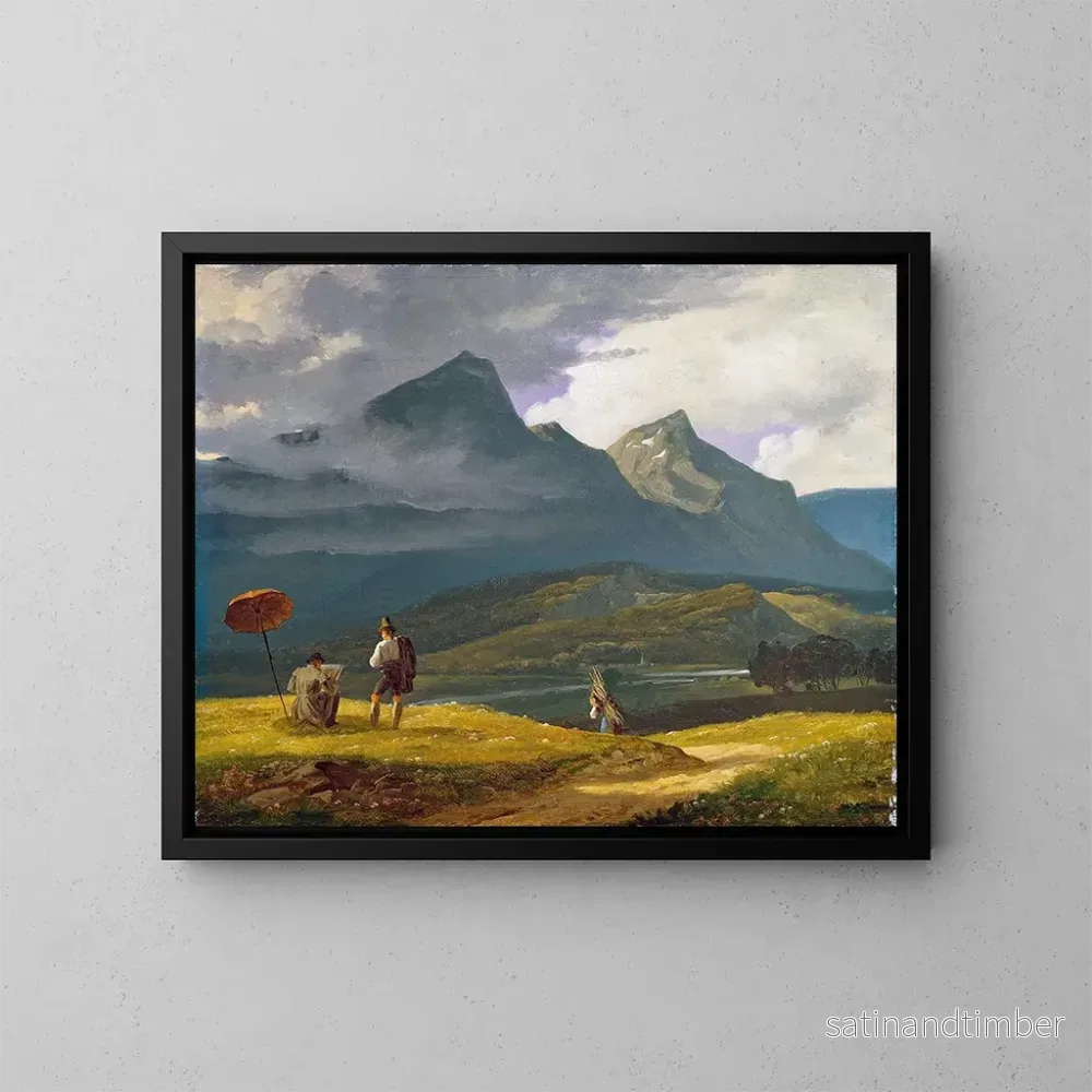 Reproduktion av målningen Landskapsbild av berg - Wilhelm Bendz