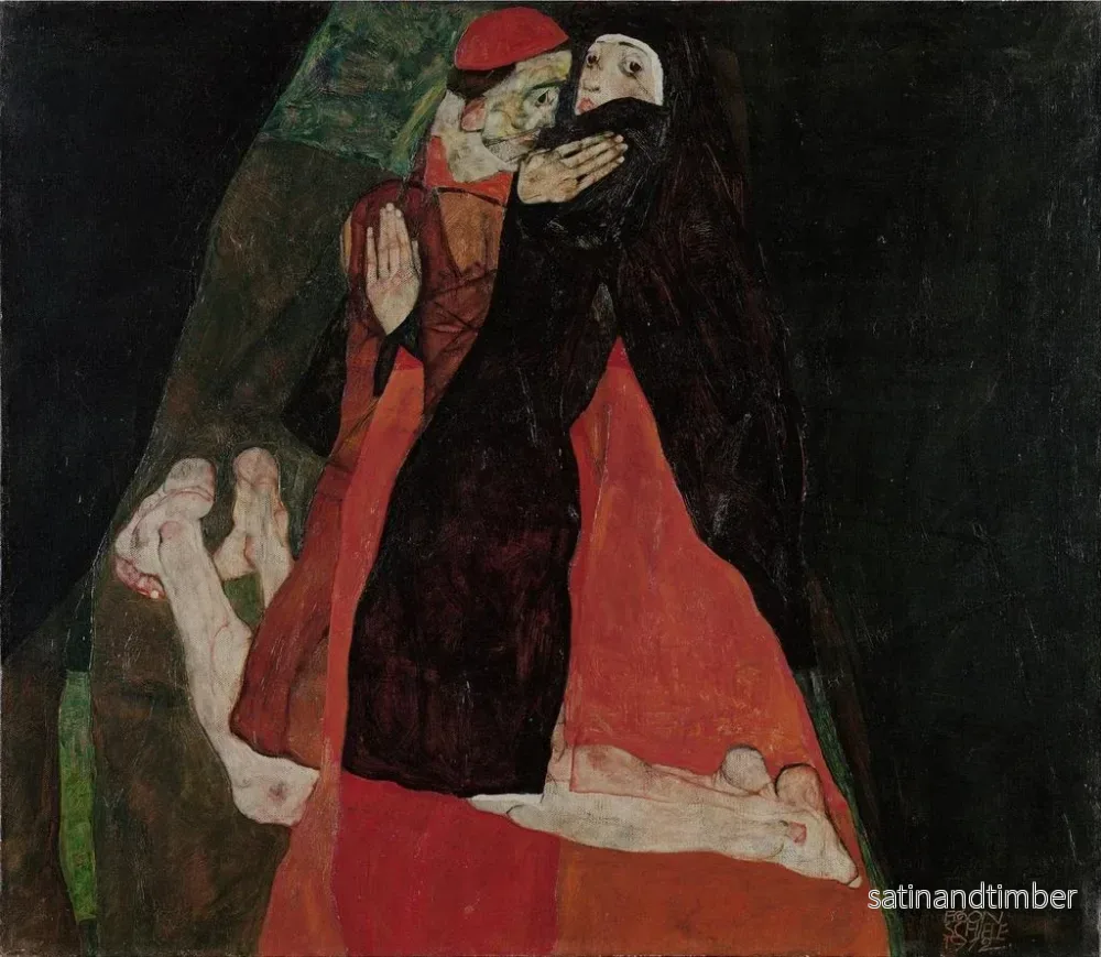 Reproduktion av målningen Le Cardinal et la Nonne s'embrassent - Egon Schiele - Bild 2