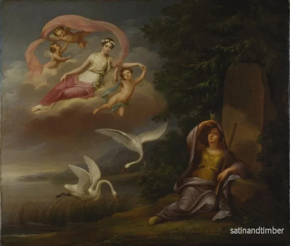 Reproduktion av målningen Allégorie de l'arrivée de la princesse héritière Joséphine en Suède - Fredric Westin - Bild 2