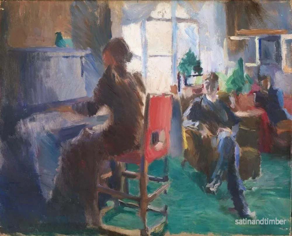Reproduktion av målningen vid piano - Harriet Backer - Bild 2