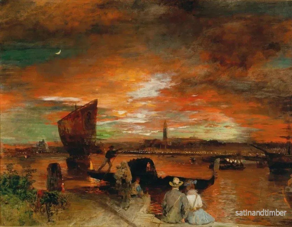 Reproduktion av målningen En scen vid skymningen i Venedig - Oswald Achenbach - Bild 2