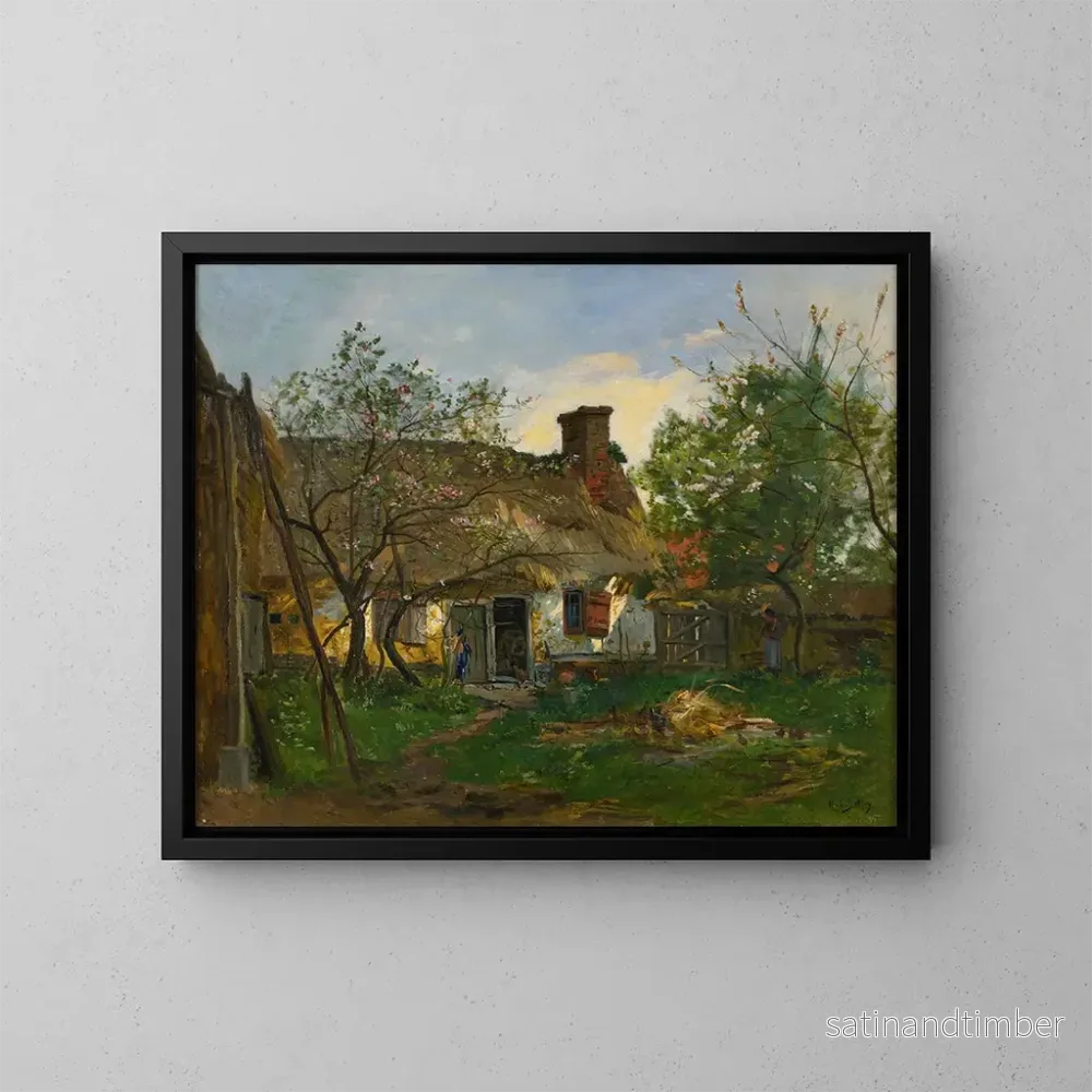 Reproduktion av målningen La Chaumière à Berneval - Hippolyte Camille Delpy