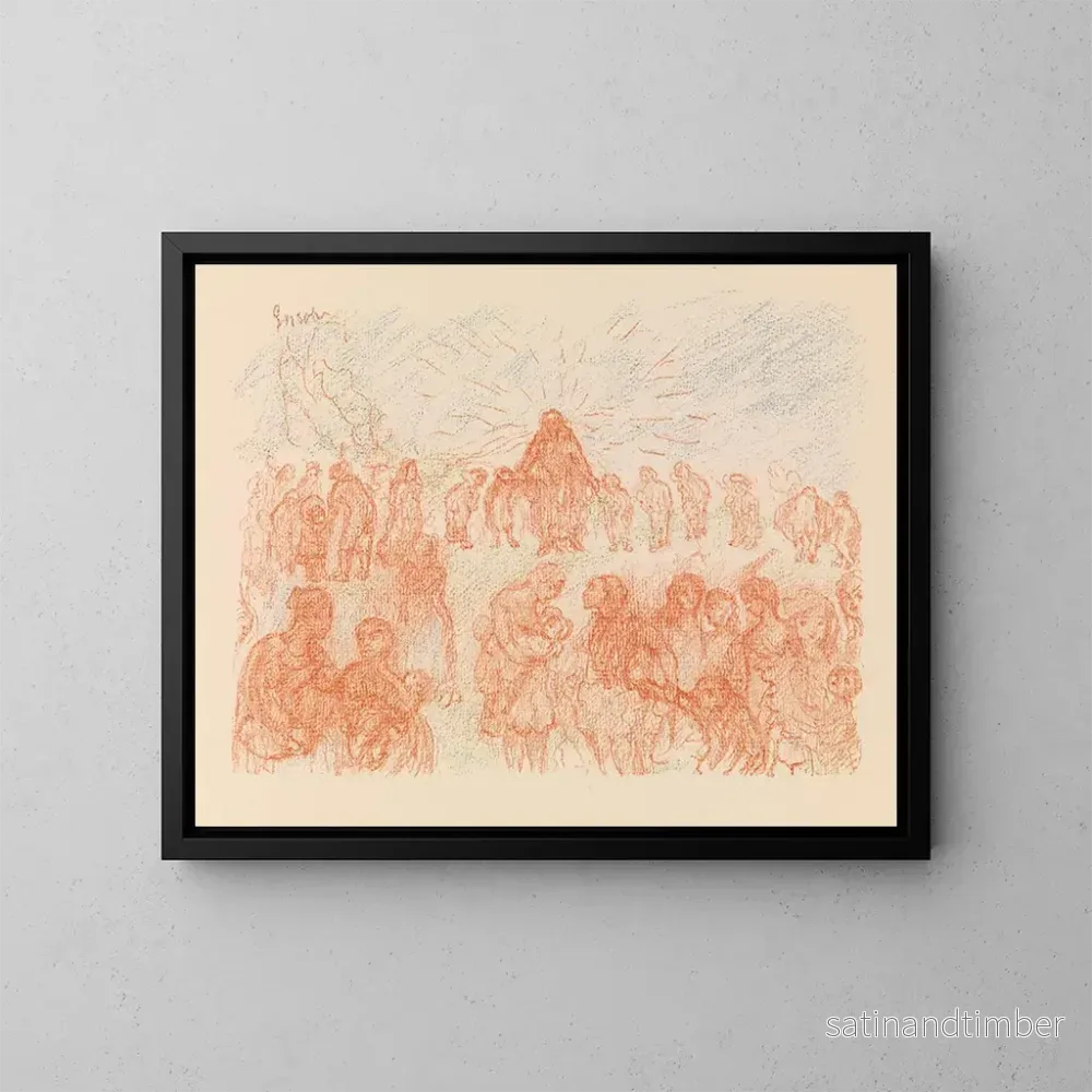 Reproduktion av målningen Låt de små barn komma till mig - James Ensor