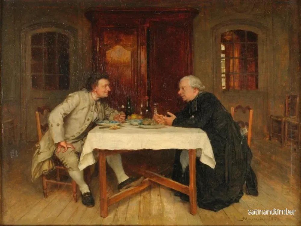 Reproduktion av målningen Le vin du curé - Ernest Meissonier - Bild 2