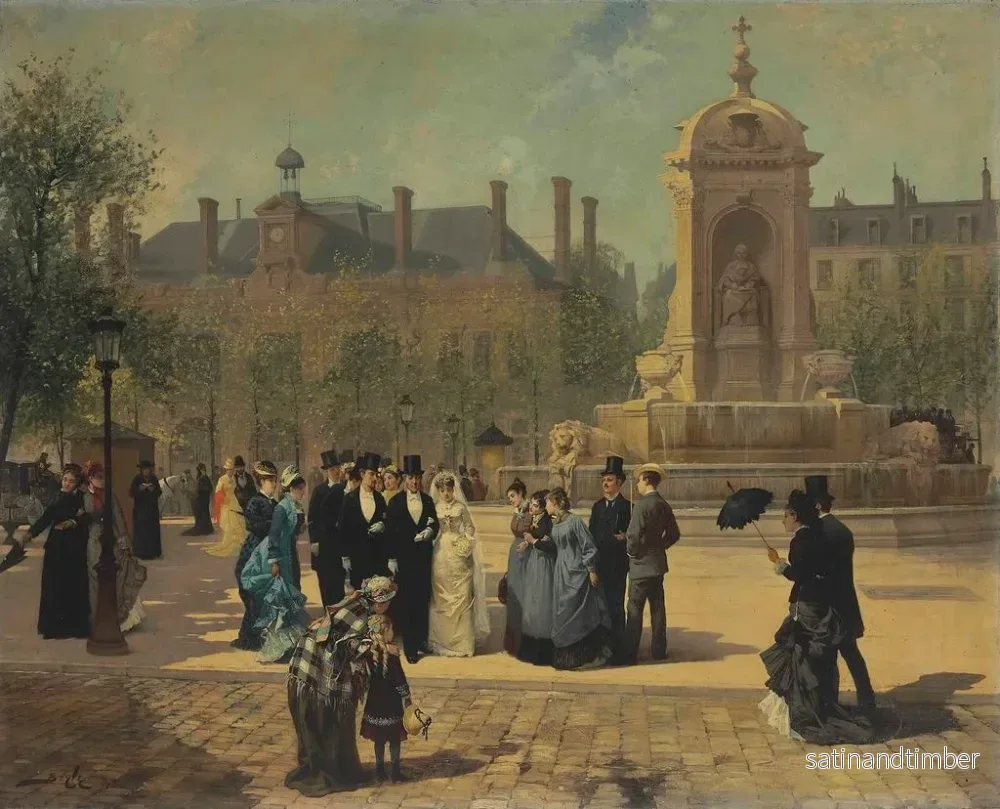 Reproduktion av målningen La Procession nuptiale - Pierre-Marie Beyle - Bild 2