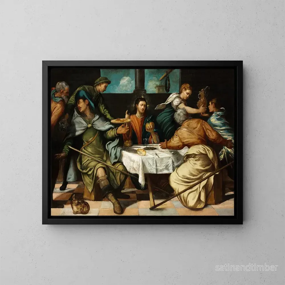 Reproduktion av målningen Le Souper à Emmaüs - Jacopo Tintoretto
