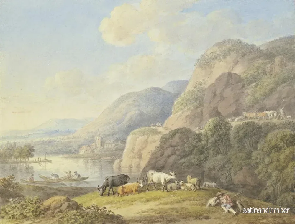 Reproduktion av målningen Landskapsbild av berg med en sjö - Carl Philipp Schallhas - Bild 2