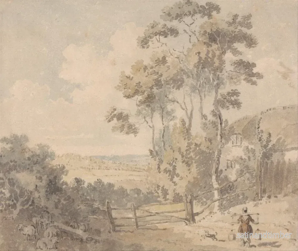Reproduktion av målningen La Laitière et le Chien dans un Paysage - Edward Dayes - Bild 2