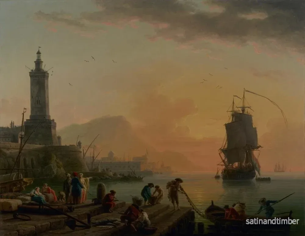 Reproduktion av målningen Avslappnad i en medelhavshamn - Claude-Joseph Vernet - Bild 2