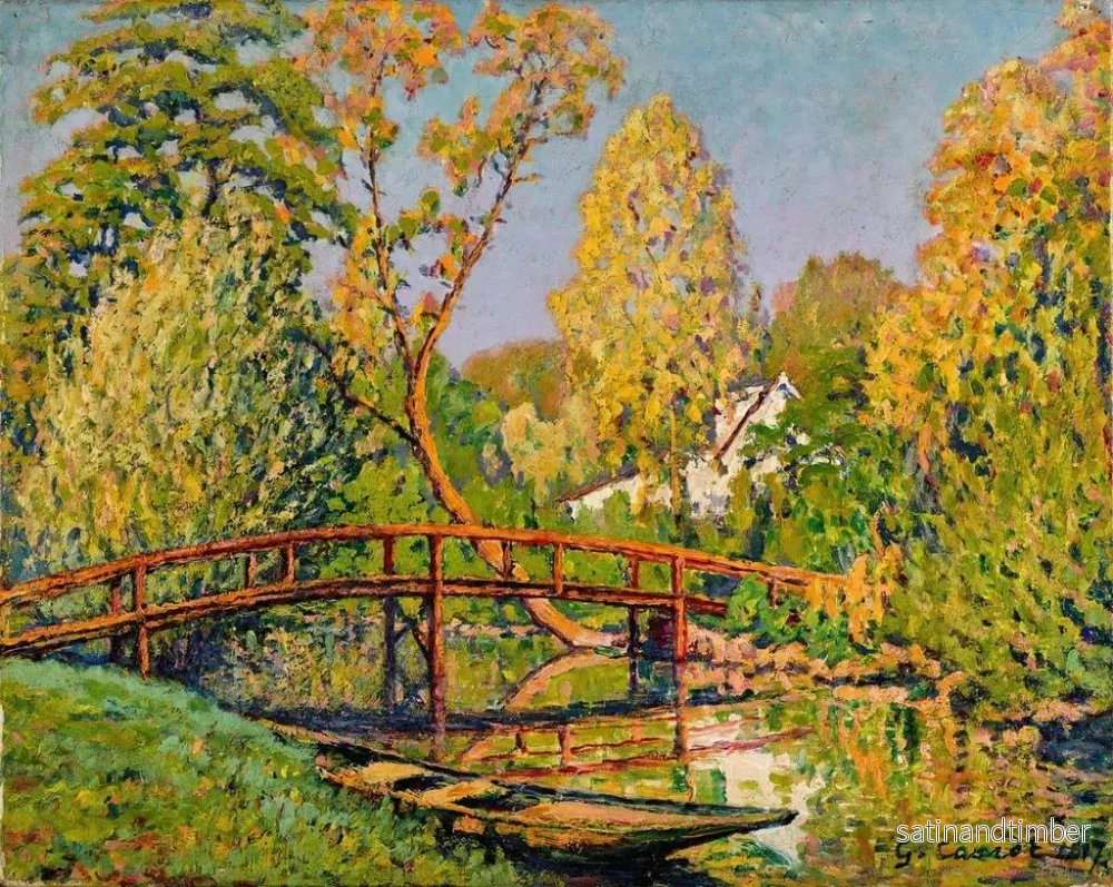 Reproduktion av målningen Prigny, bro över Yerres - Gustave Cariot - Bild 2