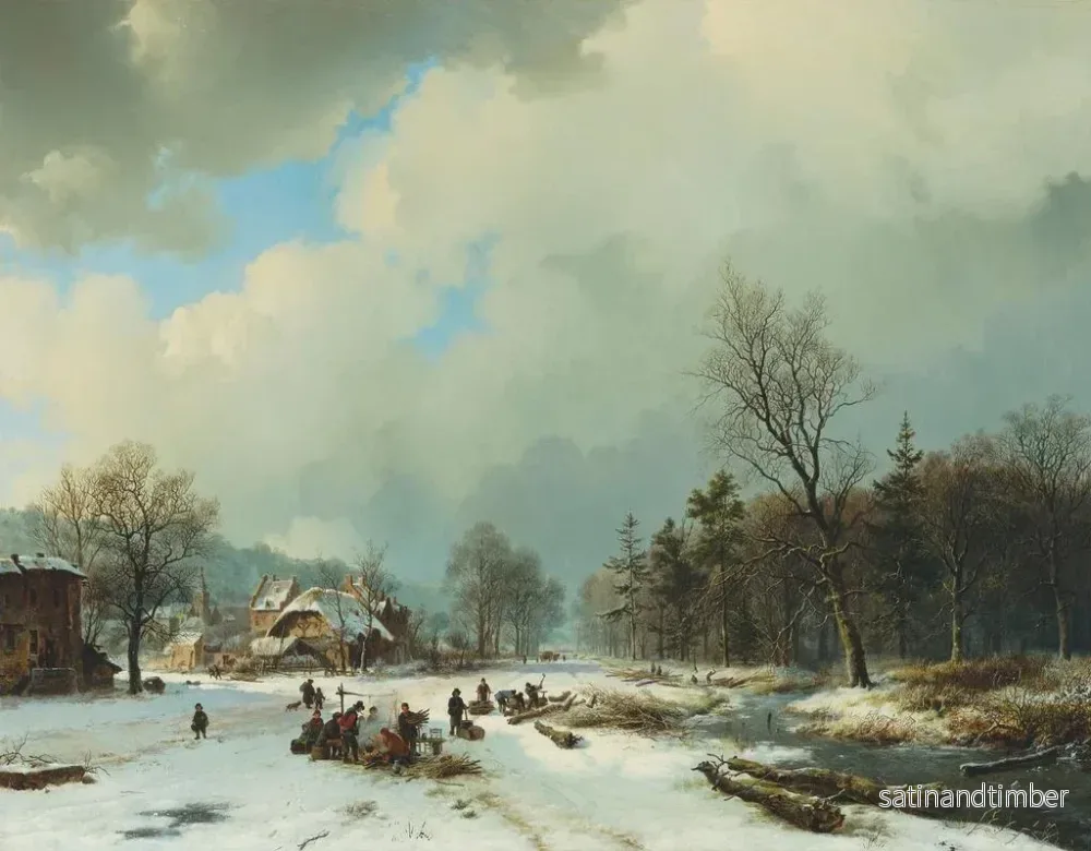Reproduktion av målningen Vinterscen - Barend Cornelis Koekkoek - Bild 2