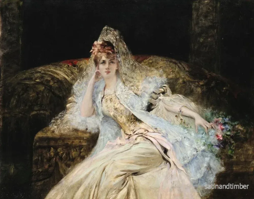 Reproduktion av målningen Dame à la mantille - Georges Jules Victor Clairin - Bild 2