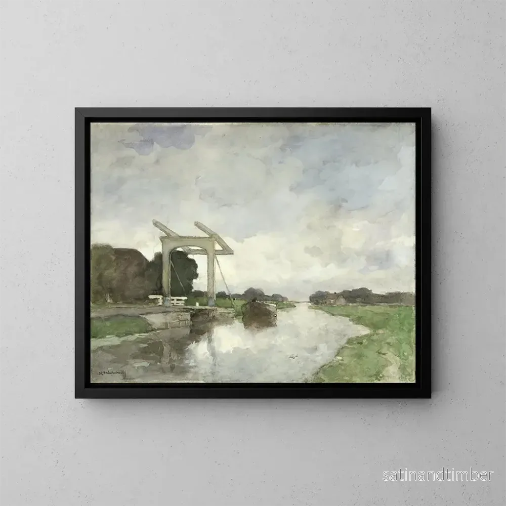 Reproduktion av målningen Pont-levis à Noorden - Johan Hendrik Weissenbruch