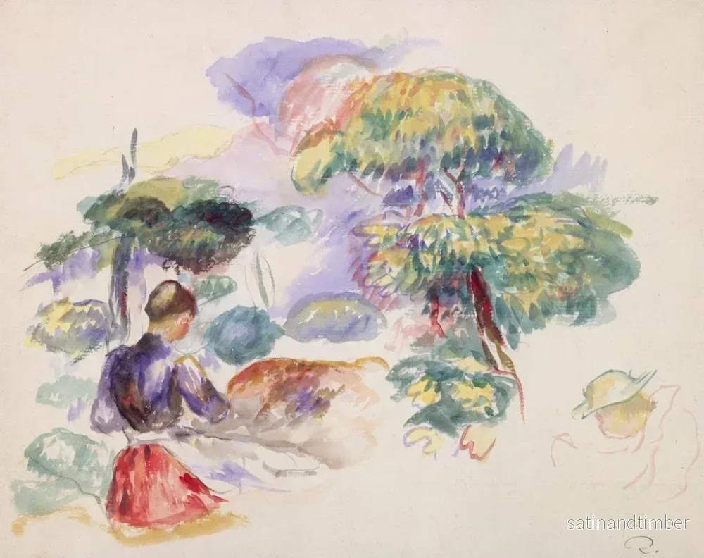 Reproduktion av målningen Landskap med en flicka - Pierre-Auguste Renoir - Bild 2