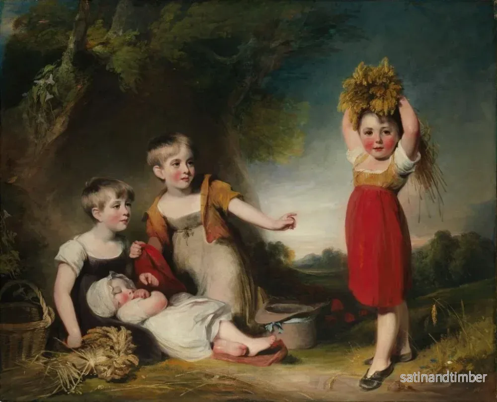 Reproduktion av målningen Les petits-enfants de Sir William Heathcote, 3:e baronnet - William Owen - Bild 2