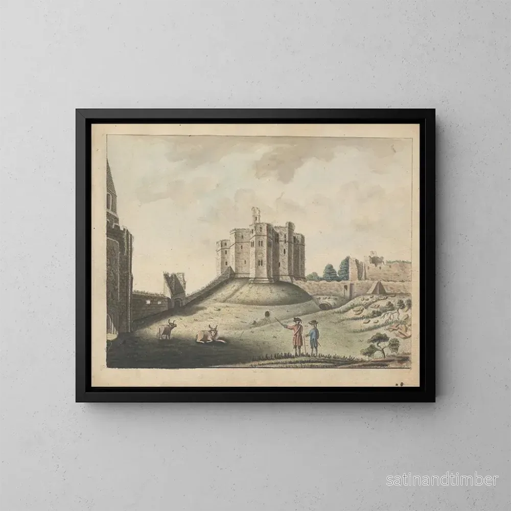 Reproduktion av målningen Château de Warkworth, Northumberland - William Beilby