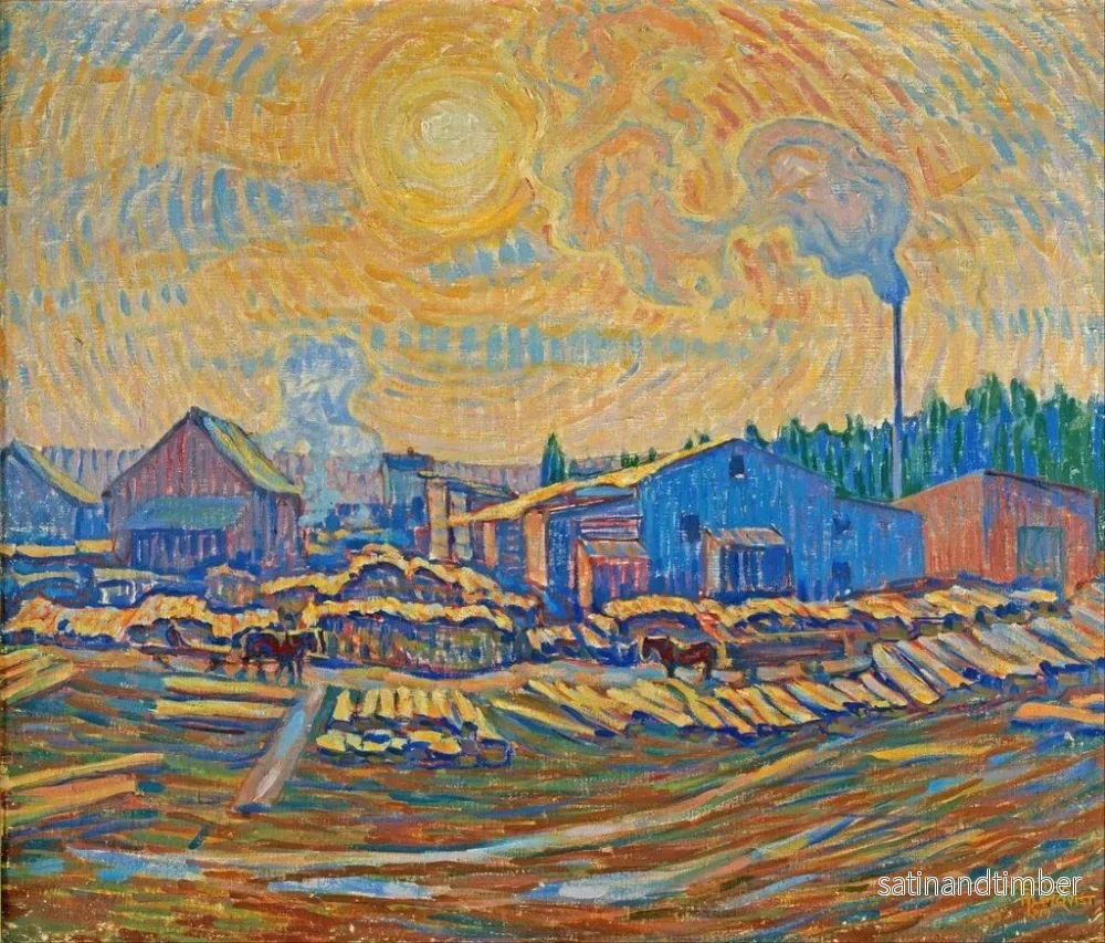 Reproduktion av målningen av skogshyttan under december sol - Ester Almqvist - Bild 2