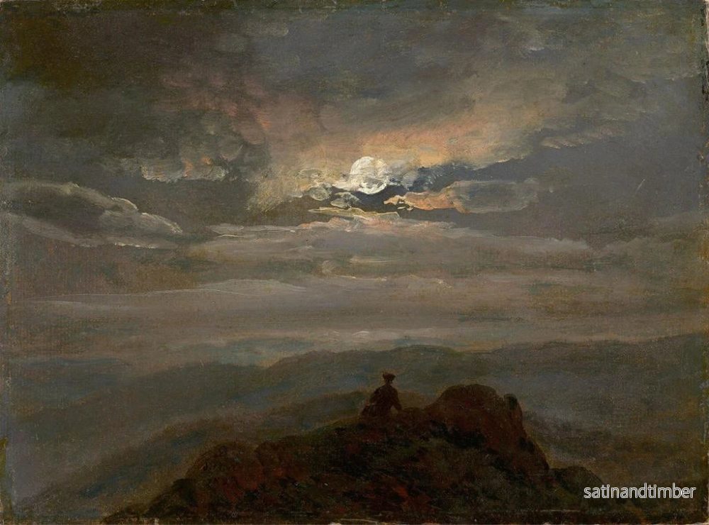 Reproduktion av målningen av en vild målning på ett bergstopp i månljus - Johan Christian Dahl - Bild 2