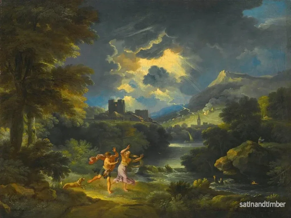 Reproduktion av målningen av ett landskap med figurer i en storm - Pieter Mulier den yngre - Bild 2