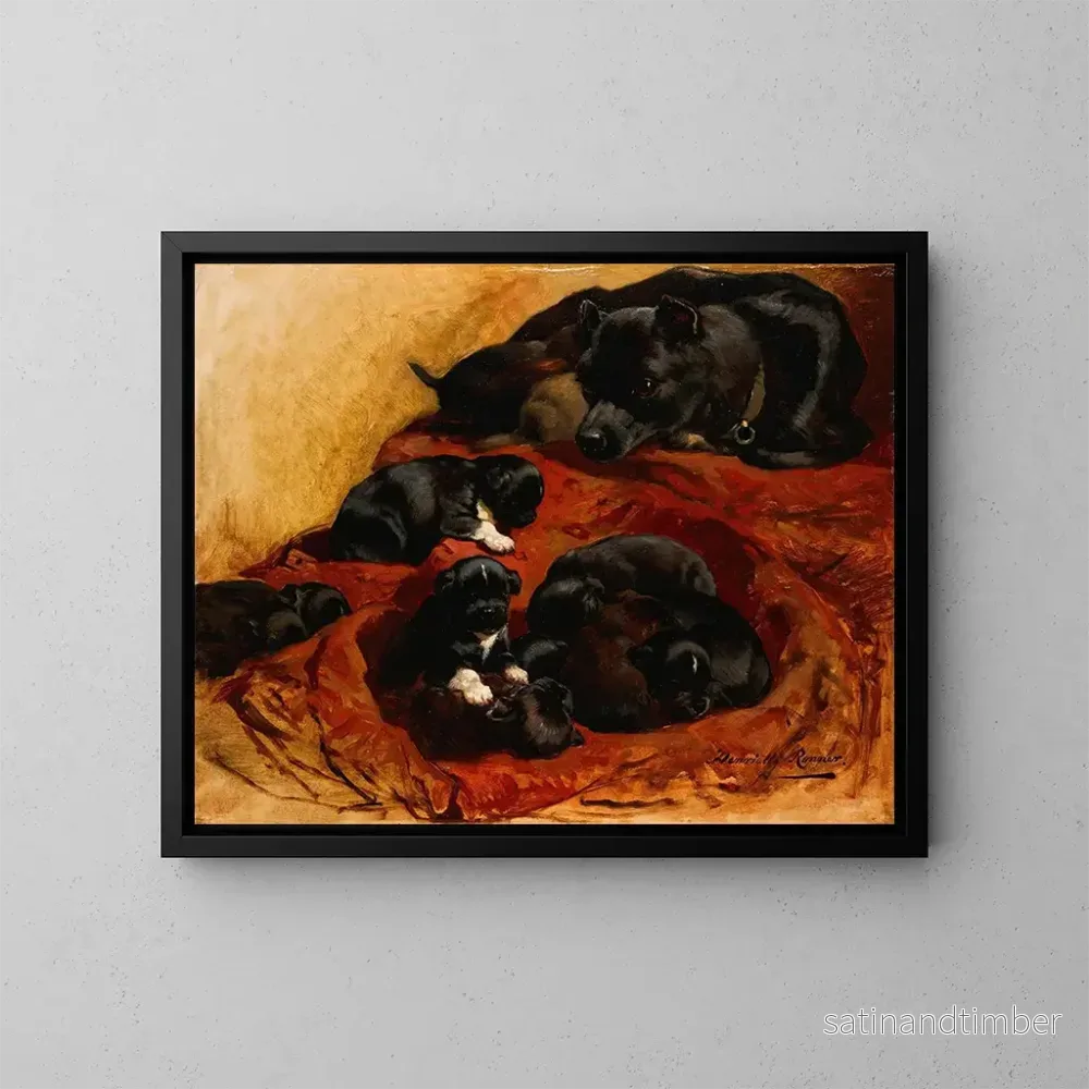 Reproduktion av målningen La Mère fière - Henriette Ronner-Knip