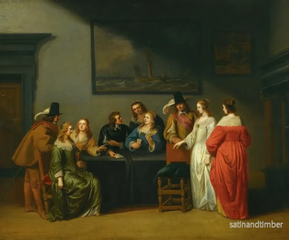 Reproduktion av målningen Inomhusmålning med figurer som spelar kort - Christoffel Jacobsz van der Laemen - Bild 2