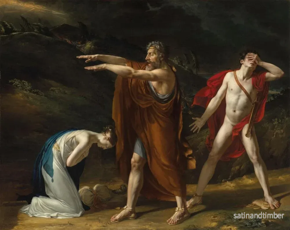 Reproduktion av målningen Antigone suppliant Œdipe de lever sa malédiction sur Polynice - Michel Lambert - Bild 2