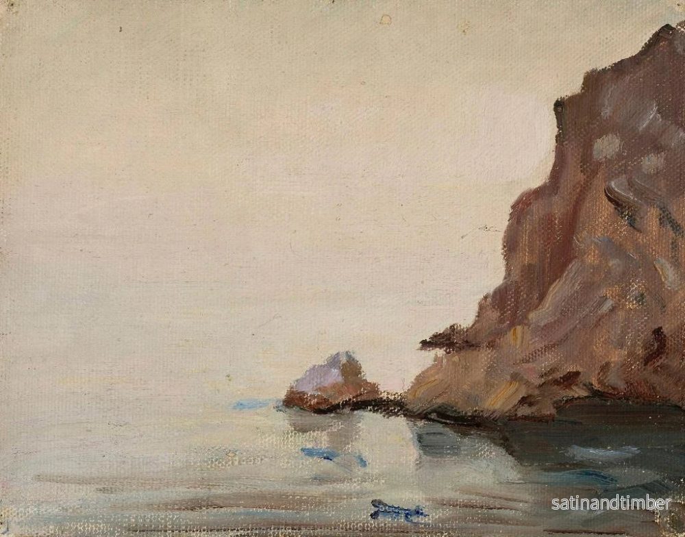 Reproduktion av målningen Vy av havet och en klippa från resan till Turkestan - Jan Cybis - Bild 2