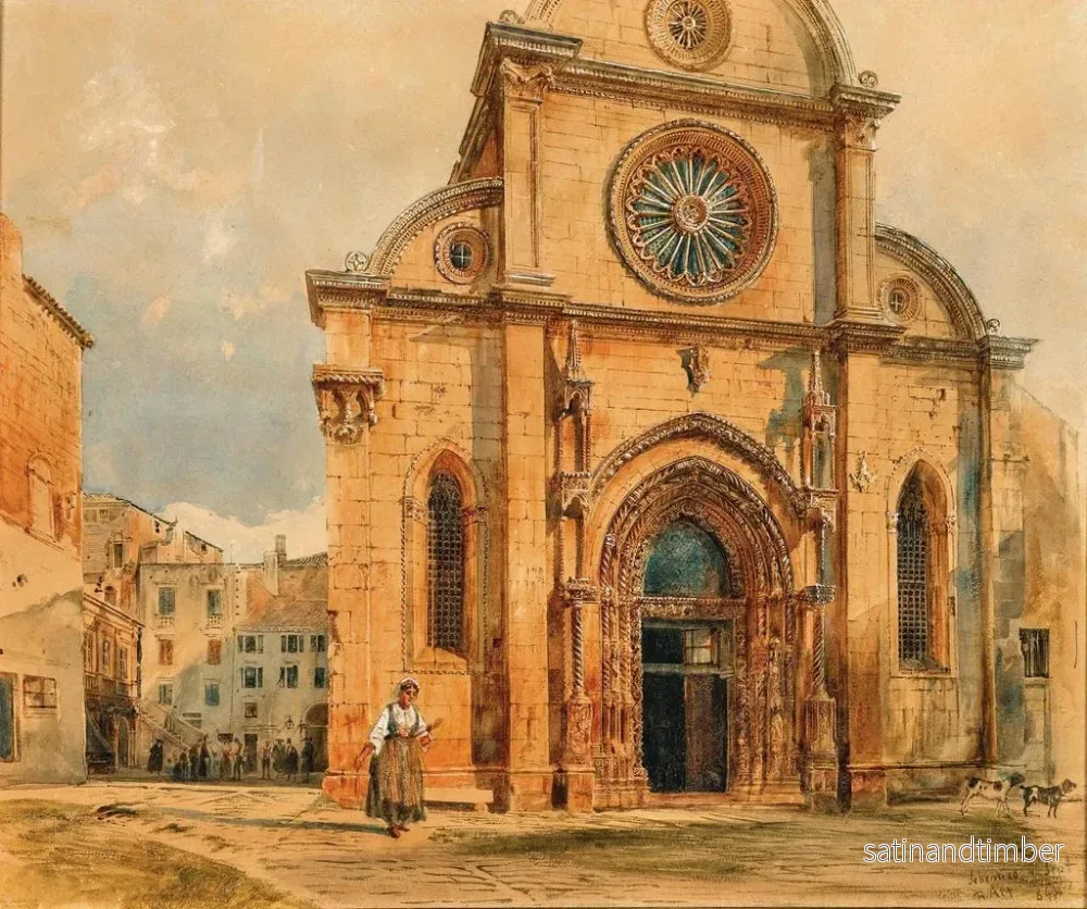 Reproduktion av målningen La cathédrale de Sibenik en Dalmatie - Rudolf von Alt - Bild 2