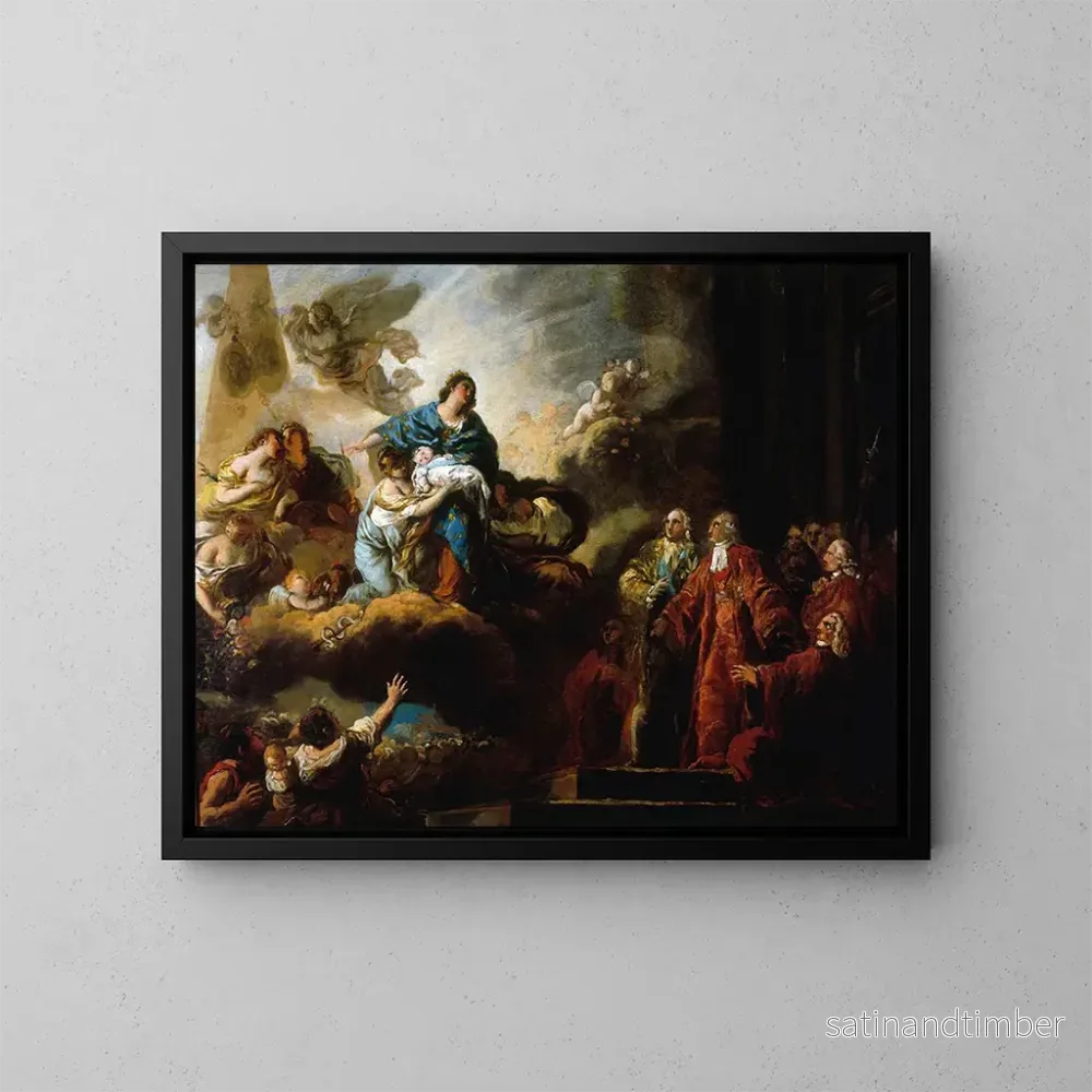 Reproduktion av målningen Allégorie de la naissance du dauphin le 22 octobre 1781 – François-Guillaume Ménageot Reproduktion av målningen Allégorie de la naissance du dauphin le 22 octobre 1781 – François-Guillaume Ménageot