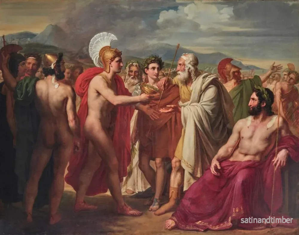 Reproduktion av målningen Achille som presenterar visdomens pris för Nestor - Charles-Philippe Auguste Larivière - Bild 2