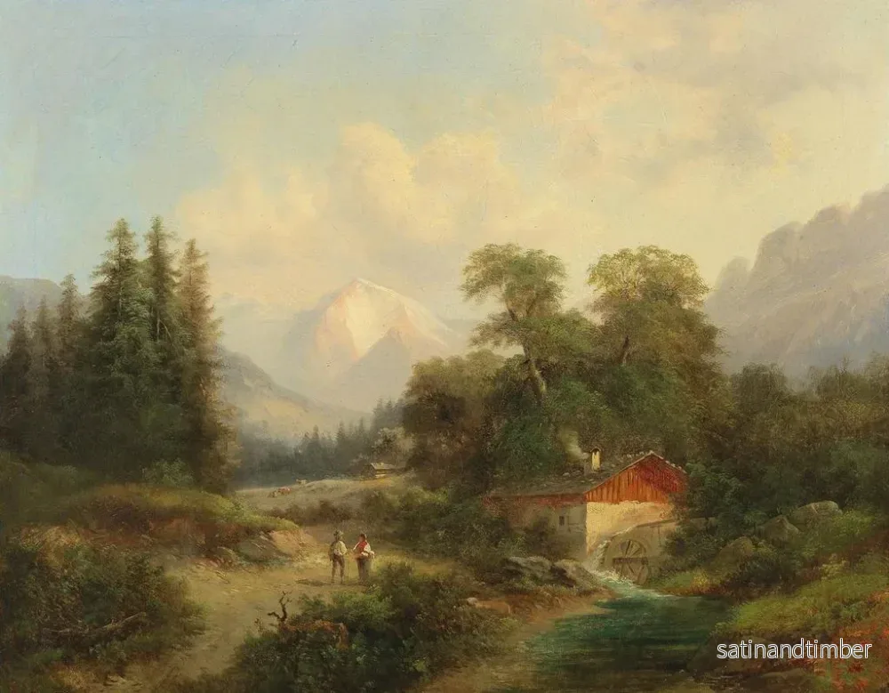 Reproduktion av målningen Vue du Breite Riss Puchberg dans la région du Schneeberg - Gustav Barbarini - Bild 2
