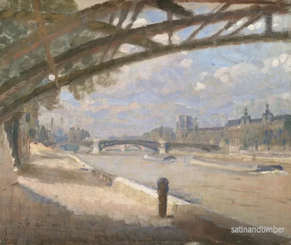 Reproduktion av målningen Under Arts-bron, Paris, midi - Julius Paulsen - Bild 2