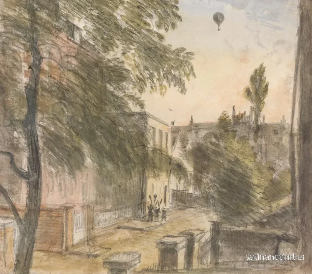 Reproduktion av målningen Ballong över Holland Street, Kensington, 22 juli 1835, 19:00 - William Crotch - Bild 2