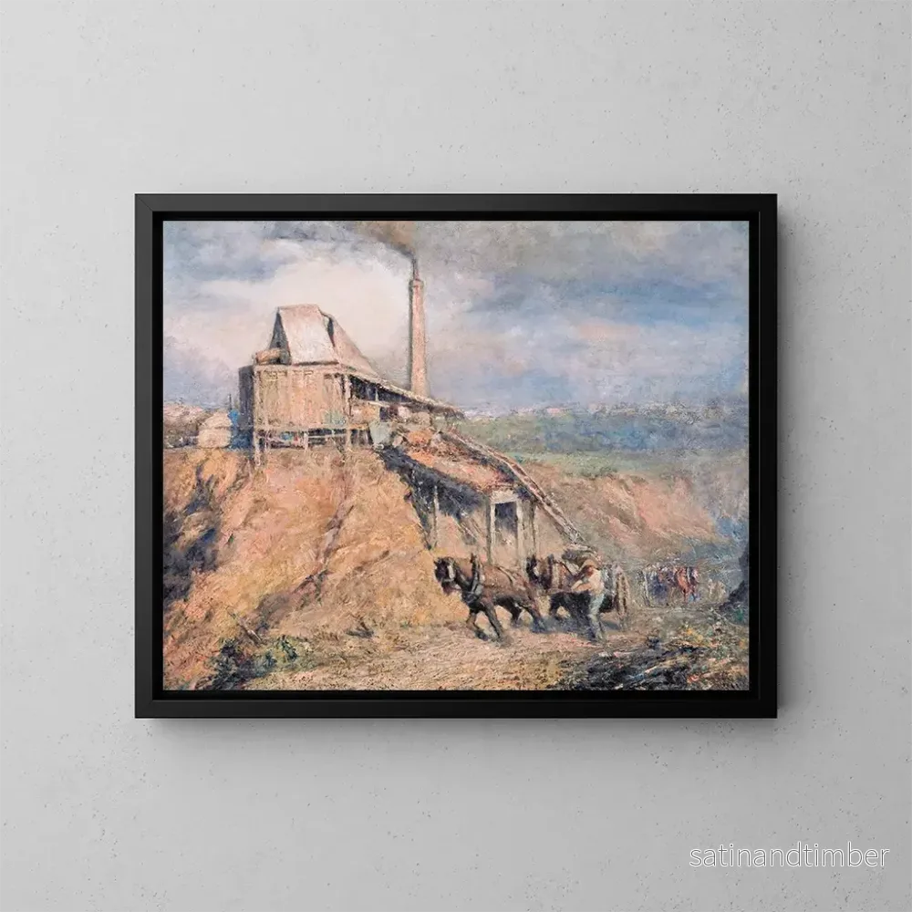 Reproduktion av målningen Le vieux concasseur de pierre, La carrière - Frederick McCubbin
