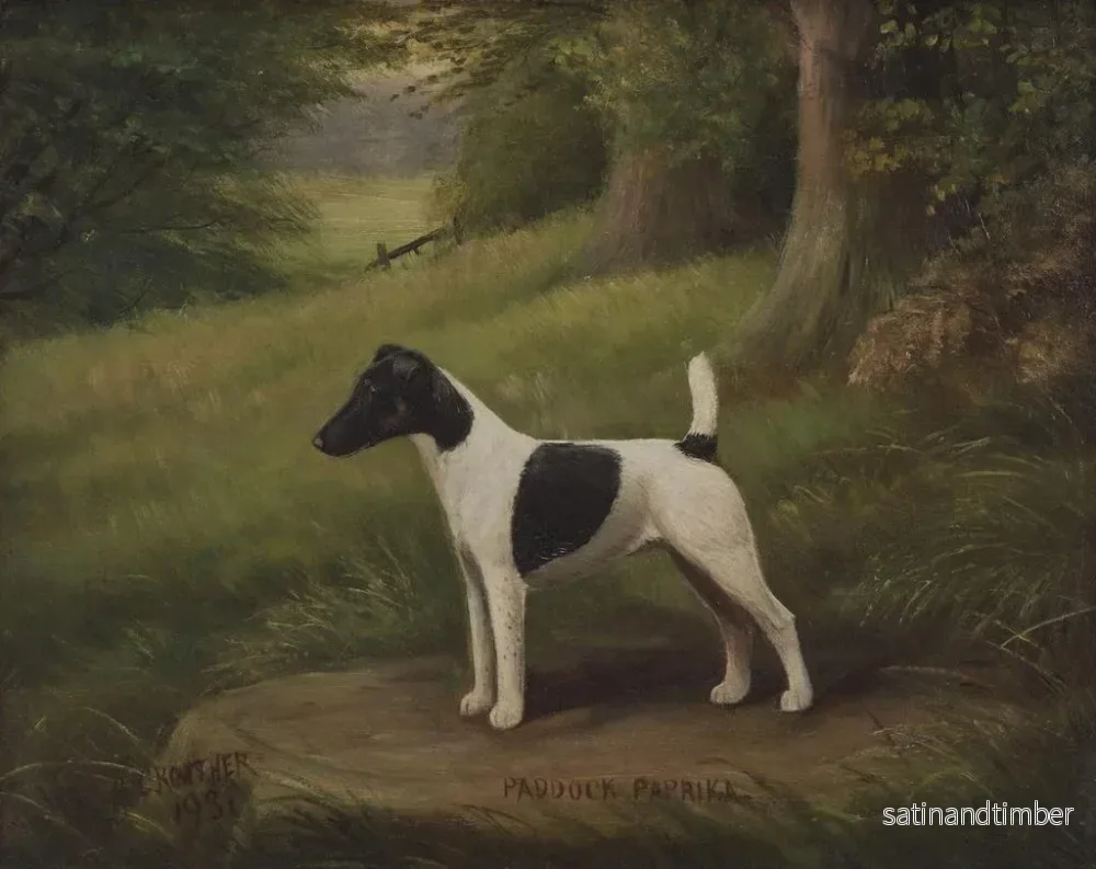 Reproduktion av målningen Paddock Paprika, en terrier i ett landskap - Henry Crowther - Bild 2