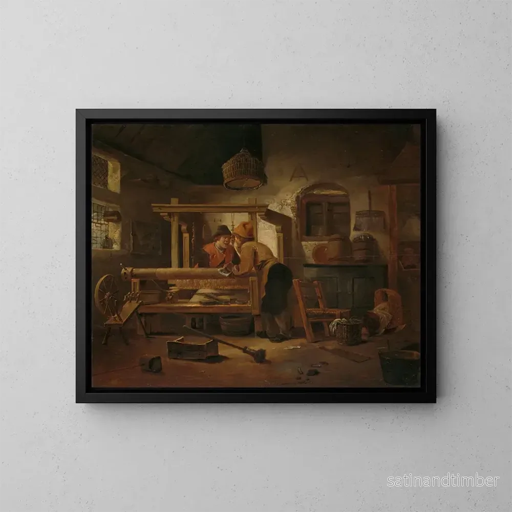 Reproduktion av målningen Atelier des tisserands - Cornelis Gerritsz Decker