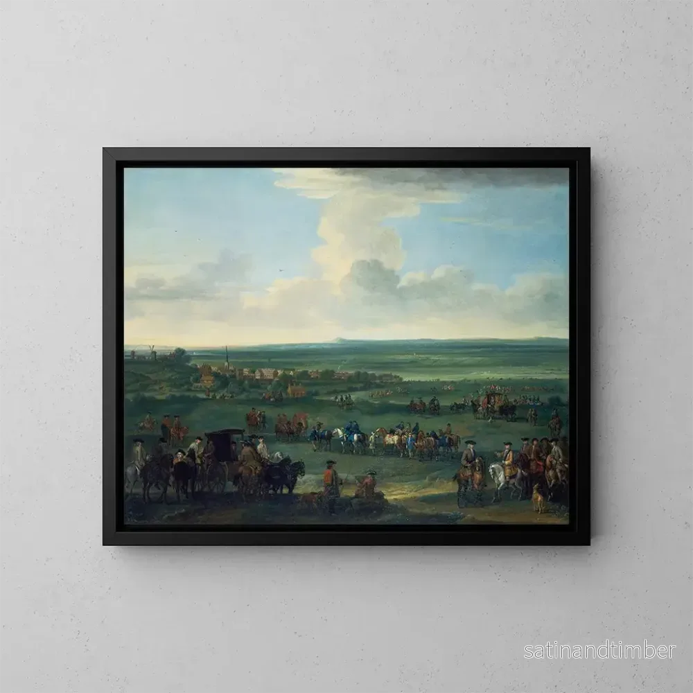 Reproduktion av målningen av George I i Newmarket, 4 eller 5 oktober 1717 – John Wootton Reproduktion av målningen av George I i Newmarket, 4 eller 5 oktober 1717 – John Wootton