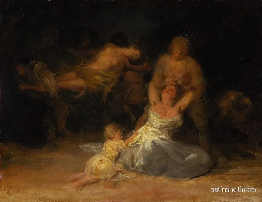 Reproduktion av målningen av våldsamt agerande mot två kvinnor - Francisco de Goya - Bild 2