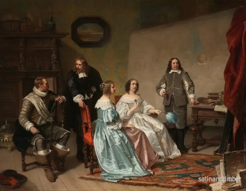 Reproduktion av målningen La princesse d'Orange visitant l'atelier de Bartholomeus van der Helst - Hendrik Jacobus Scholten - Bild 2