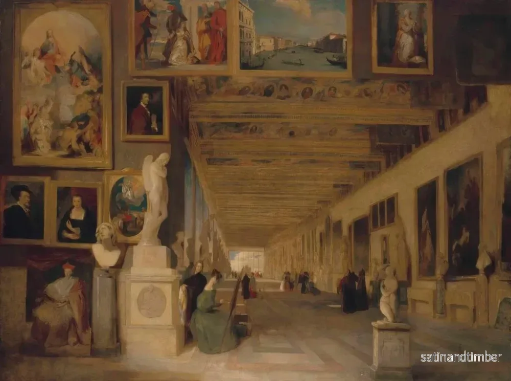 Reproduktion av målningen La Galerie Longue des Offices de Florence - John Scarlett Davis - Bild 2