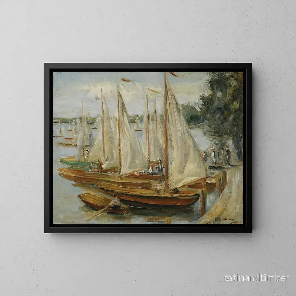 Reproduktion av målningen av segelbåtar på Wannsee-sjön - Max Liebermann
