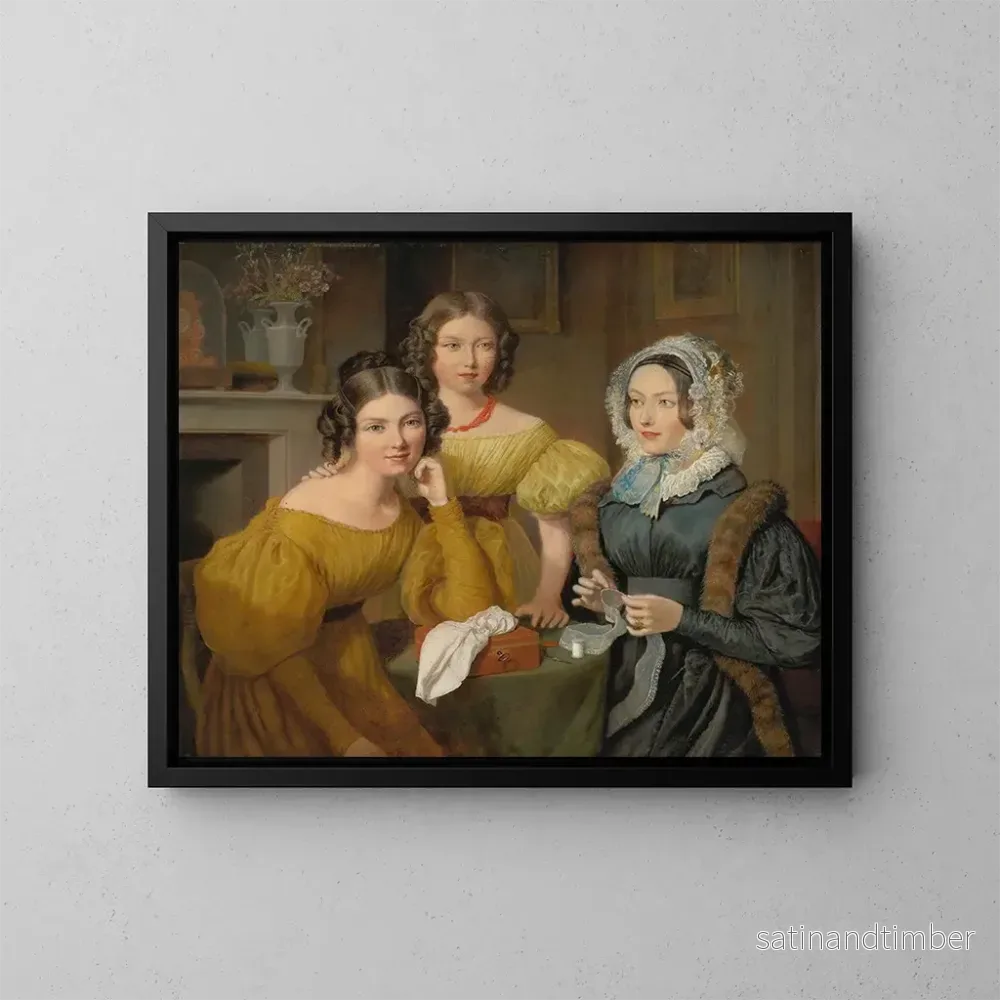 Reproduktion av målningen Madame Vieyres och hennes döttrar - Jacques-Laurent Agasse