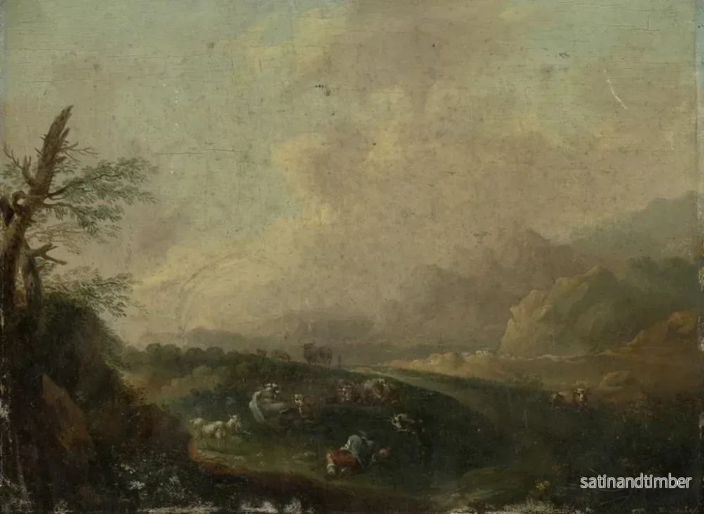 Reproduktion av målningen Landskap med en herde i vila - Johann Wilhelm Becker - Bild 2