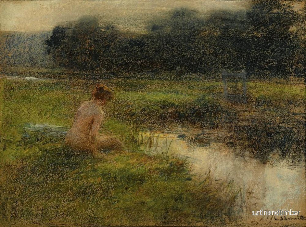Reproduktion av målningen La Baigneuse - Léon Augustin Lhermitte - Bild 2