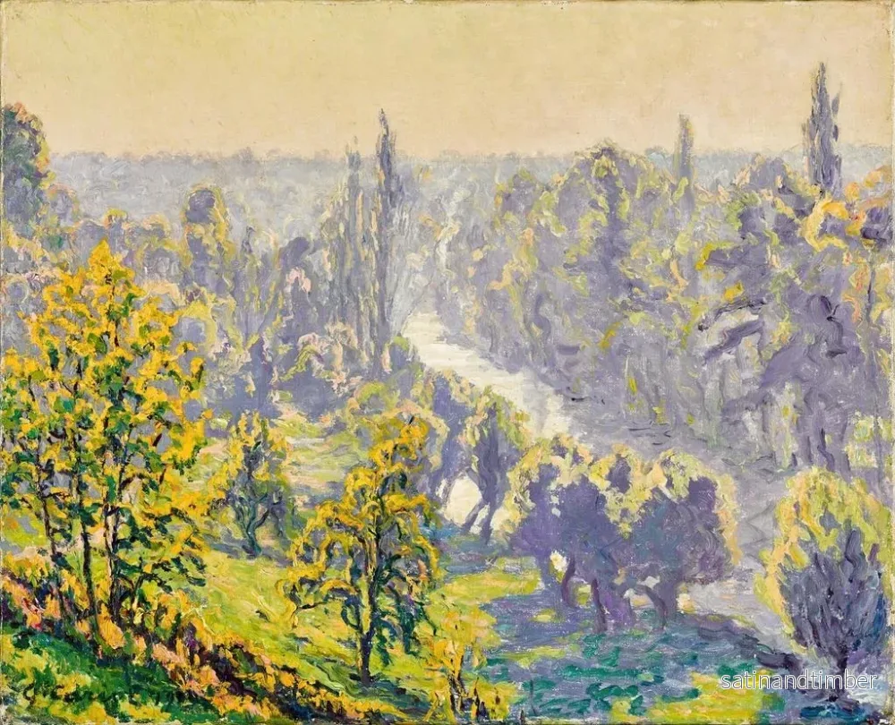 Reproduktion av målningen Prigny, höstmorgon på Yerres - Gustave Cariot - Bild 2